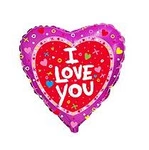 I Love You 18" (45cm) foil balloon, FLEXMETAL™