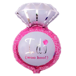 Foil Balloon Ring "I Do" Pink 