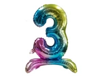 Foil Balloon Number "3" Rainbow Standing (80cm.)