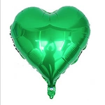 Foil Heart Green 18" (45cm.)