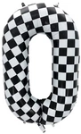Foil Balloon Number "0" Chessboard Race (100cm.)