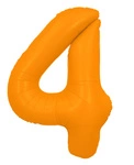 Foil Balloon Number "4" Orange Neon (100cm.)