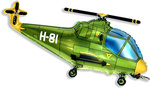 Foil Balloon "Green Helicopter", Grabo 24-32 inches