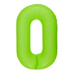 Foil Balloon Number "0" Green Neon (100cm.)