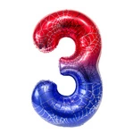 Foil Balloon Number "3" Spider Red/Blue (100cm.)