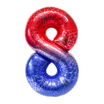 Foil Balloon Number "8" Spider Red/Blue (100cm.)