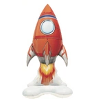 Foil balloon Space Rocket for Kids - Colorful and Fun - 40x65 cm