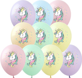 Balloons 12" with print "Unicorn" (10 pcs.)