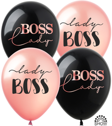 Balloons with print "Lady Boss" (10 pcs.)