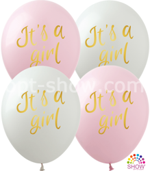 Balloons12" with print "It's a Girl" (10 pcs.)