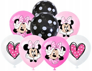 Balony gumowe z nadrukiem Minnie (8 szt.)