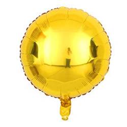 Foil balloon Round, Gold 18" (45cm.)