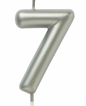 Svíčka s číslicí "7" - Stříbrná