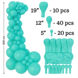 Set of Decorative Balloons Color Aquamarine 70 pieces