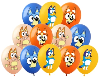Balony gumowe z nadrukiem Piesek Bluey (12 szt.)