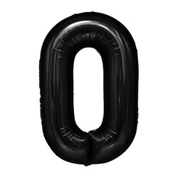Fóliový balónek číslo "0" černý (100 cm).)