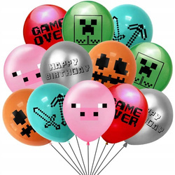 Balony gumowe z nadrukiem Minecraft, Piksele (12 szt.)