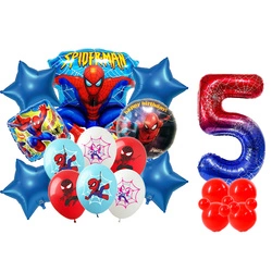Zestaw Balonów 5 Spiderman Balony Foliowe i Gumowe z Nadrukiem