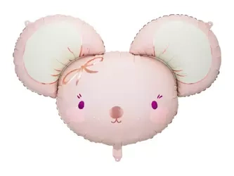 Mouse foil balloon, 96x64 cm, light pink