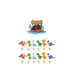 Toppery Dinozaury na Tort – Zestaw Urodzinowy (12+1)