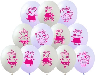 Peppa printed rubber balloons (12 pcs.)