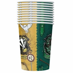Harry Potter Hufflepuff & Slytherin paper cups - 10 pcs.