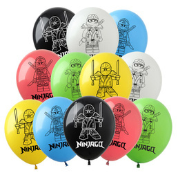Gumové balónky s potiskem Ninjago (12 ks).)