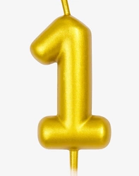 Gold birthday candle number "1" - elegance for any occasion