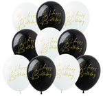 Gumové balónky s potiskem Happy Birthday (10 ks).)