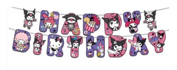 Papírová girlanda Happy Birthday Kuromi (1 ks)