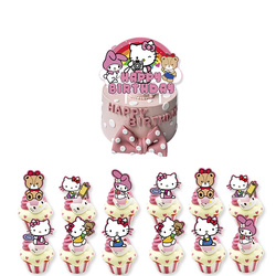 Поради щодо Hello Kitty – Прикраси для іменинного торта та капкейків (12+1)