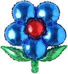 Balon Foliowy mini Niebieski Kwiatek