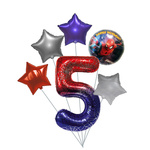 Balon Foliowy Cyferka "5" Spider Czerwony/Niebieski (100cm.)
