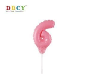 Number balloon on a stick "6"