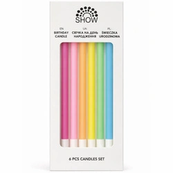 Colorful SHOW birthday candles - set of 6 pieces