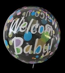 Повітряна кулька Bubbles з принтом Welcome Baby (18 дюймів)