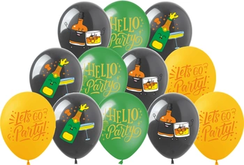 Set of Let's Go Party Printed Balloons (12 pcs.)