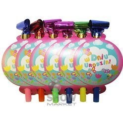 Trumpets-Whistles large birthday trumpets (10 pcs.)