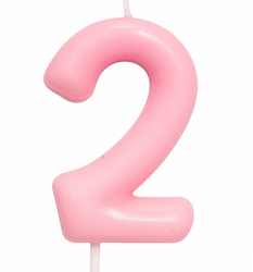 Svíčka číslo "2" - růžová