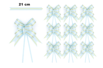 Blue decorative bow with gold accents (10 pcs.)