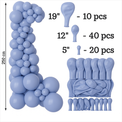 Zestaw Balonów Dekoracyjnych Kolor Heather 70 sztuk