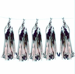 Silver Balloon Tail, Tassel (5pcs)