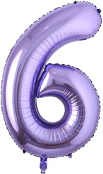Fóliový balónek číslo "6" fialový (100 cm).)