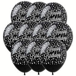 Balony gumowe z nadrukiem  Happy Birthday (10 szt.)