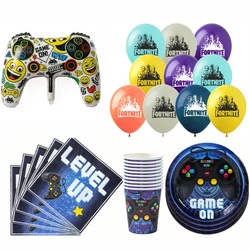 Zestaw Urodzinowy Gamingowy Balony, Talerzyki, Kubeczki, Serwetki