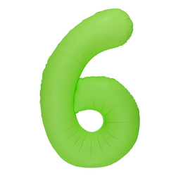 Fóliový balónek číslo "6" zelený neonový (100 cm).)
