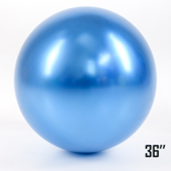 Obří balón 36" CHROME, modrý (1 ks).)