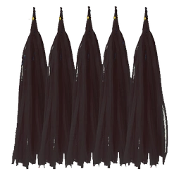 Tail for Balloons Black, Tassel (5pcs)