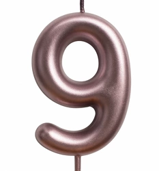Birthday candle number "9" - rose gold