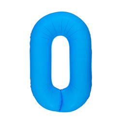 Foil Balloon Number "0" Blue Neon (100cm.)